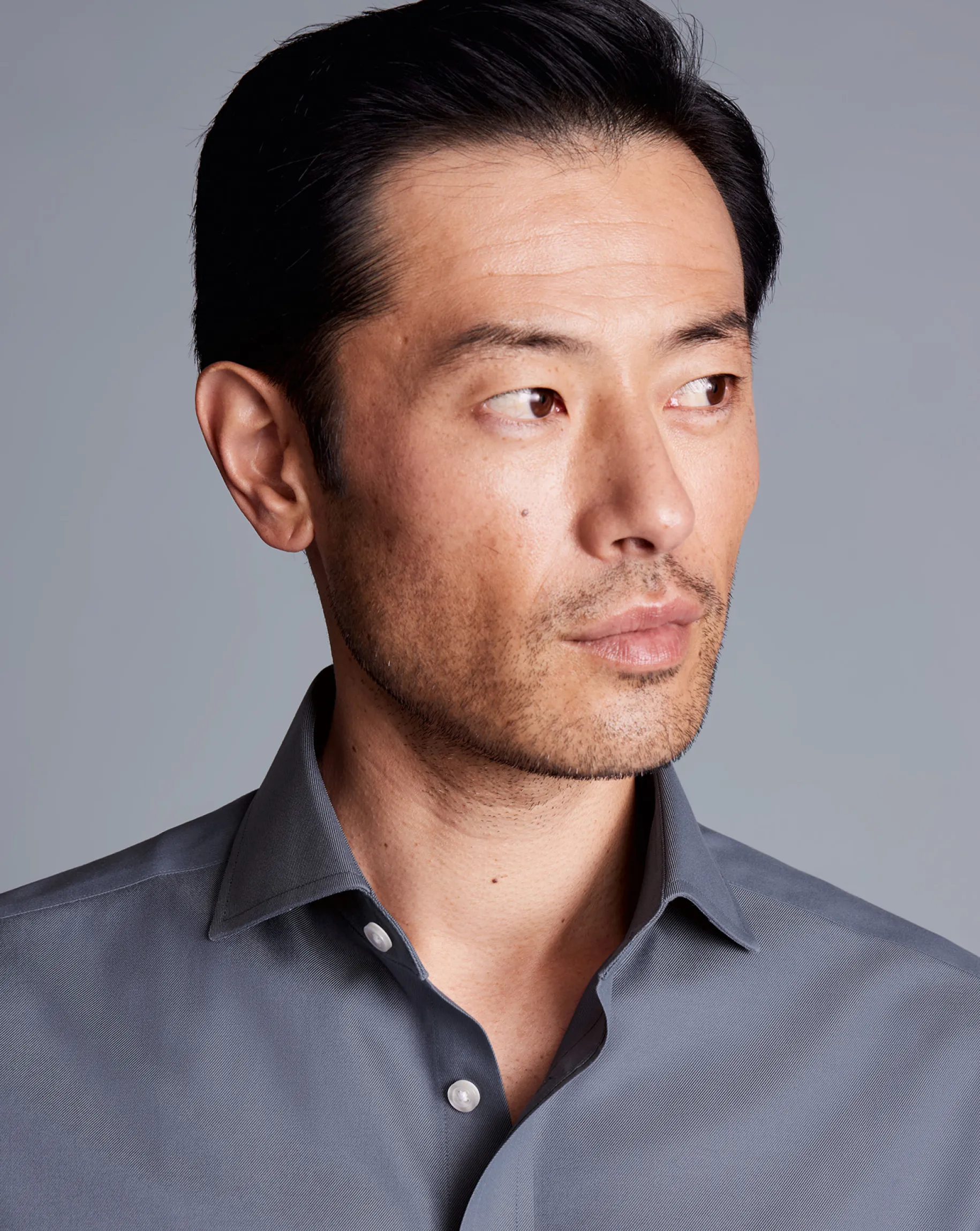 Shirt Sale|Dress Shirts<Charles Tyrwhitt Spread Collar Non-Iron Twill Shirt - Heather Blue