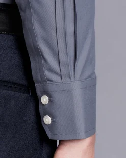 Shirt Sale|Dress Shirts<Charles Tyrwhitt Spread Collar Non-Iron Twill Shirt - Heather Blue