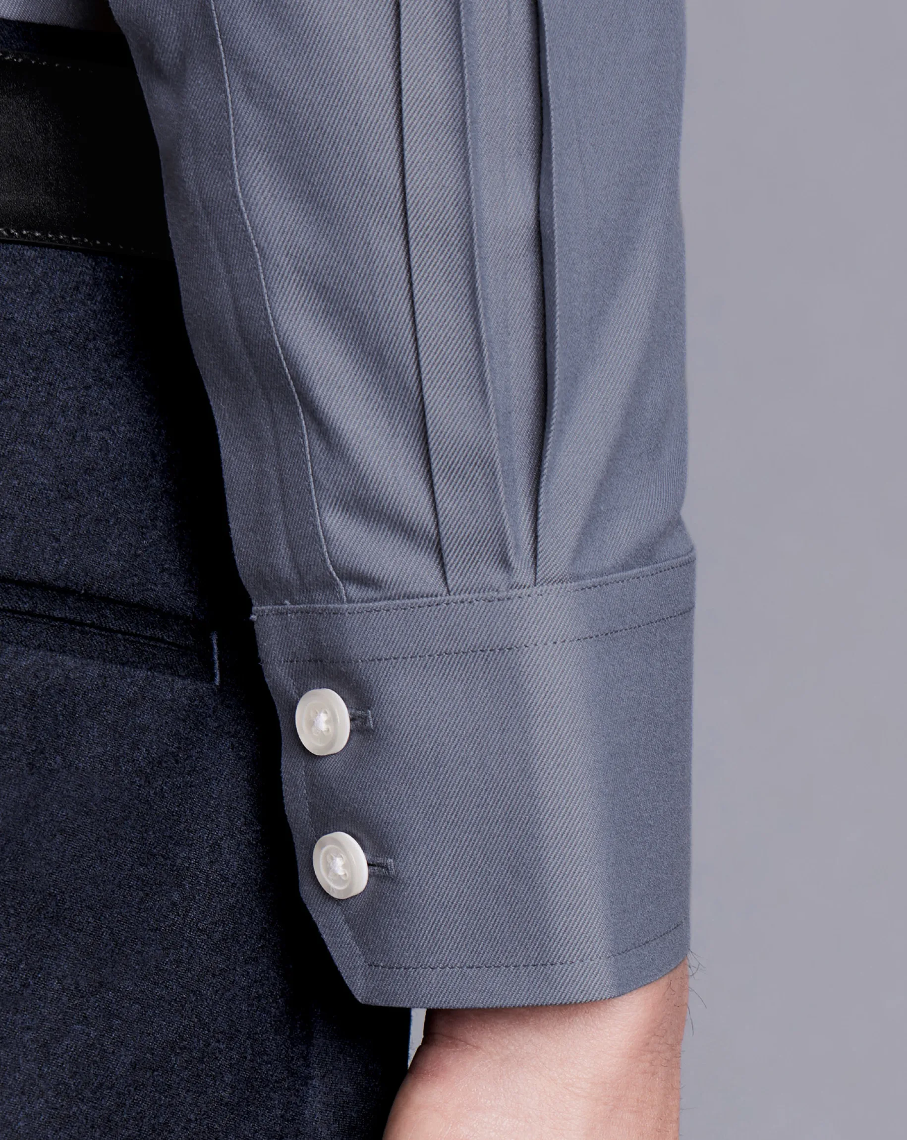 Shirt Sale|Dress Shirts<Charles Tyrwhitt Spread Collar Non-Iron Twill Shirt - Heather Blue