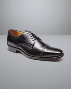 Shoes<Charles Tyrwhitt Square Toe Derby Brogue Shoes - Black