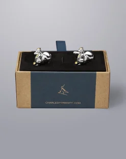 Accessories<Charles Tyrwhitt Squirrel Playing Golf Cufflinks - Silver & Gold