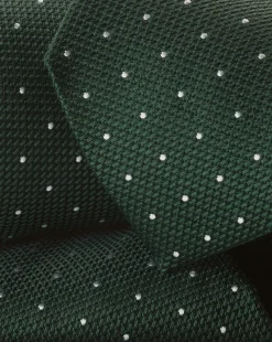 Wedding|Ties & Bow-ties<Charles Tyrwhitt Stain Resistant Spot Silk Tie - & Silver Grey Dark Green