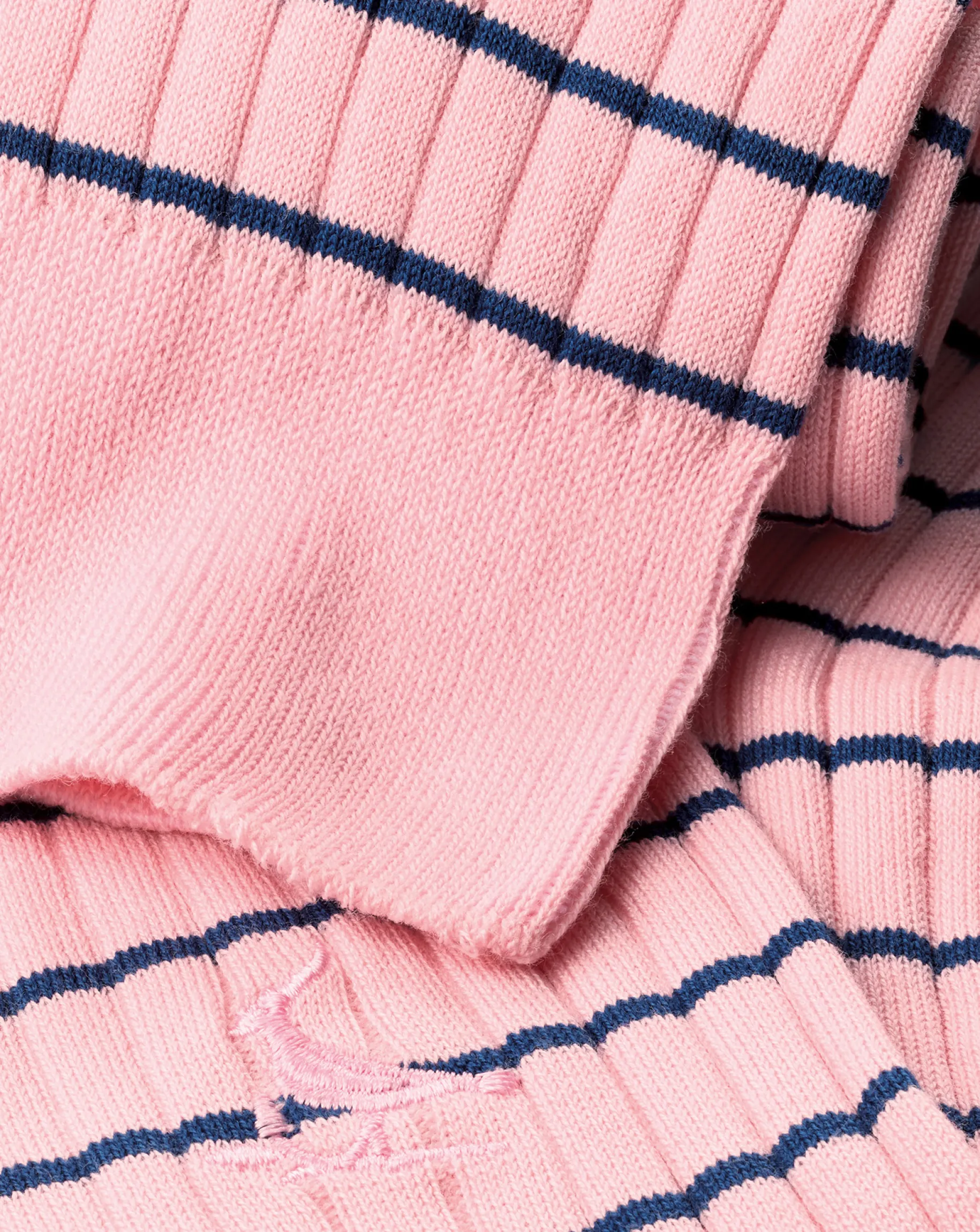 Socks<Charles Tyrwhitt Stripe Cotton Rib Socks - Light Pink