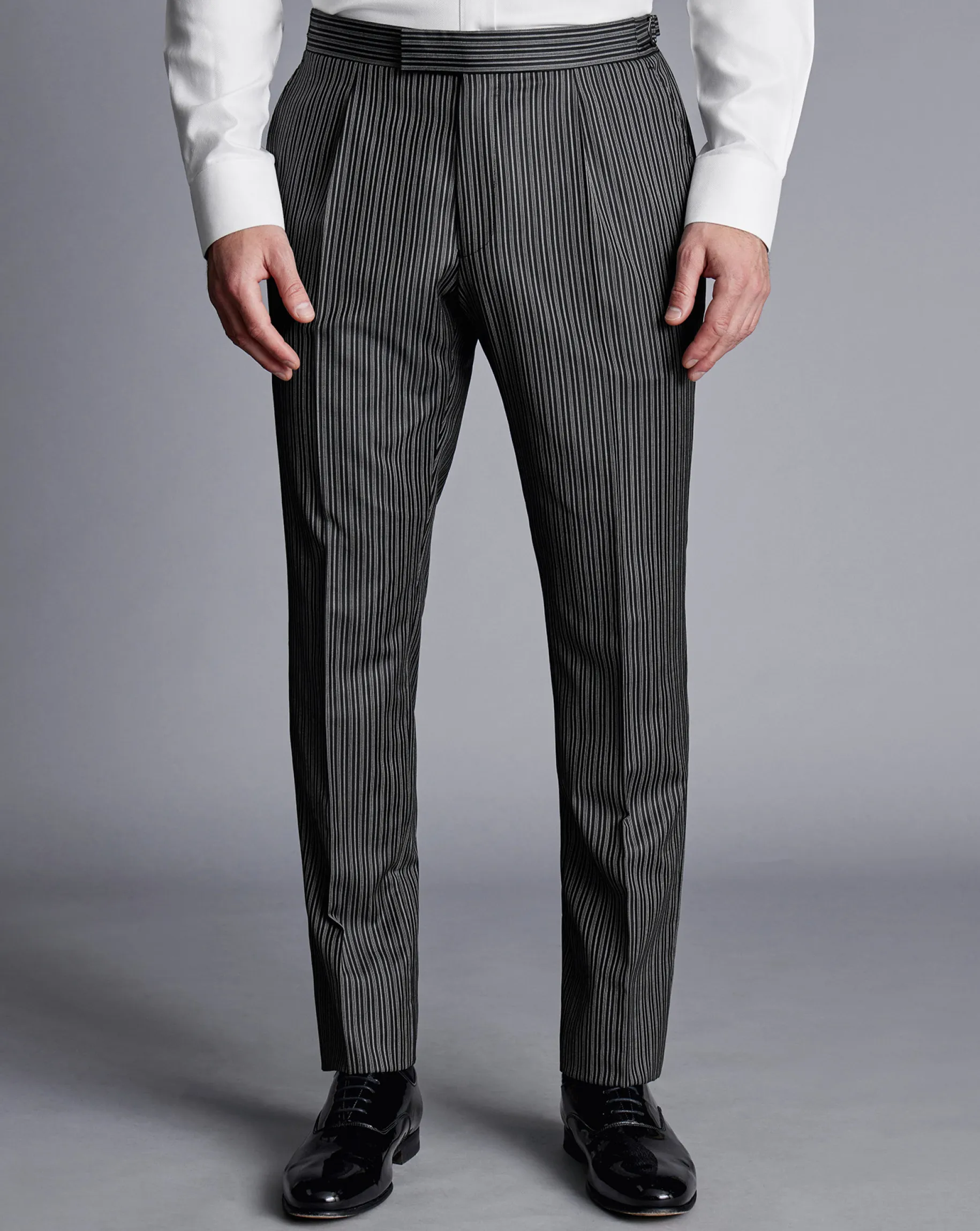 Suit Pants<Charles Tyrwhitt Stripe Morning Suit Pants - Black