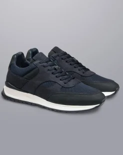 Sneakers|Blue Shoes<Charles Tyrwhitt Suede And Textile Sneakers - Navy