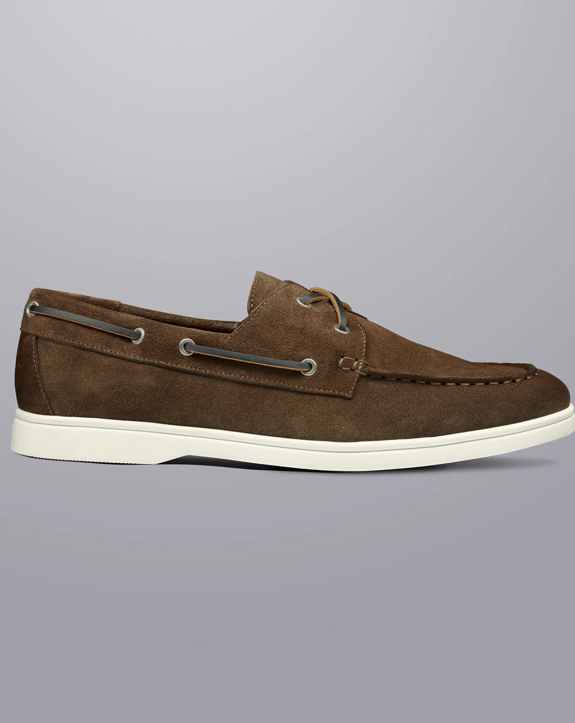 Shoes<Charles Tyrwhitt Suede Boat Shoes - Dark Chocolate