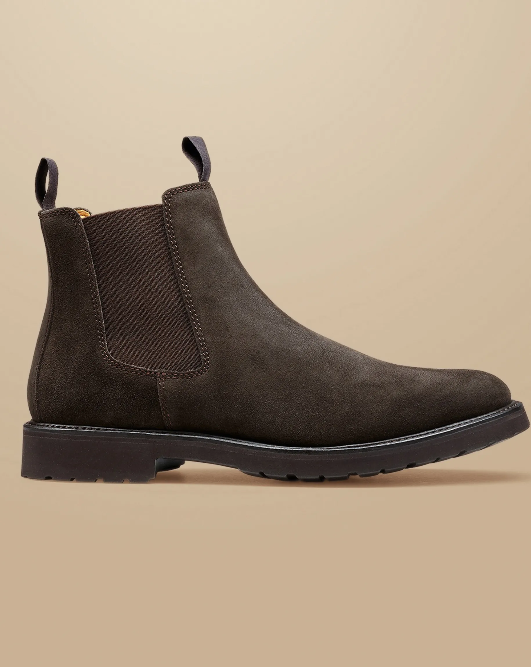 Boots|Brown Shoes<Charles Tyrwhitt Suede Chelsea Boots - Chocolate Brown