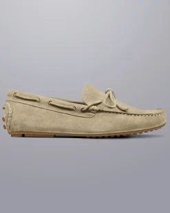 Shoes<Charles Tyrwhitt Suede Driving Loafers - Stone