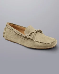 Shoes<Charles Tyrwhitt Suede Driving Loafers - Stone