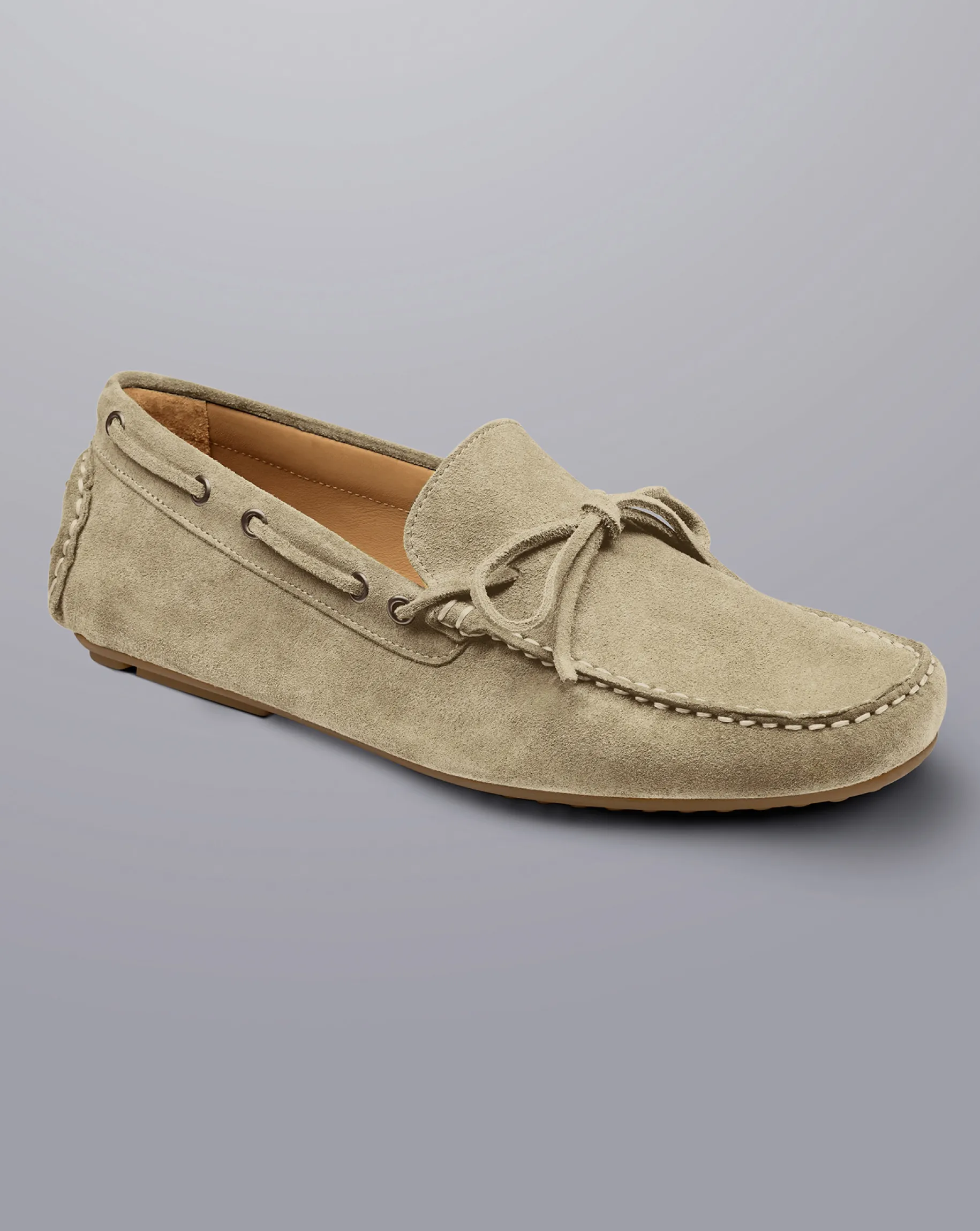 Shoes<Charles Tyrwhitt Suede Driving Loafers - Stone