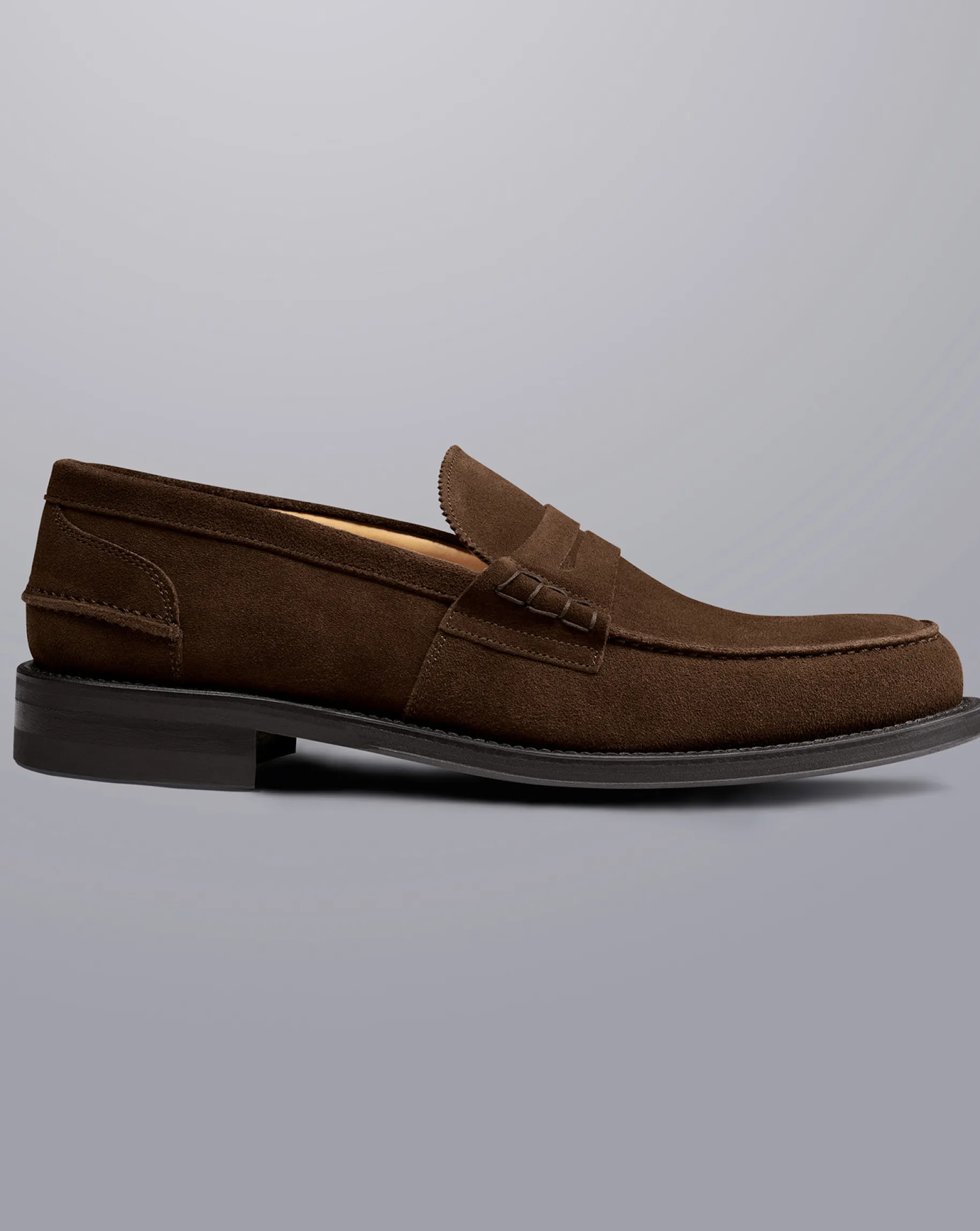 Shoes<Charles Tyrwhitt Suede Penny Loafers - Chocolate Brown