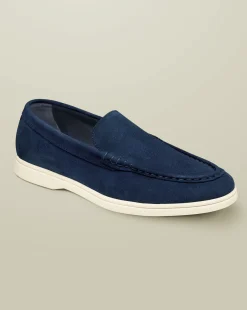 Loafers|Blue Shoes<Charles Tyrwhitt Suede Slip-On Loafer - French Blue