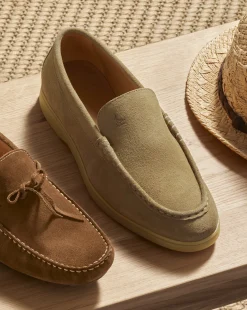 Shoes<Charles Tyrwhitt Suede Slip-On Shoes - Dark Sand