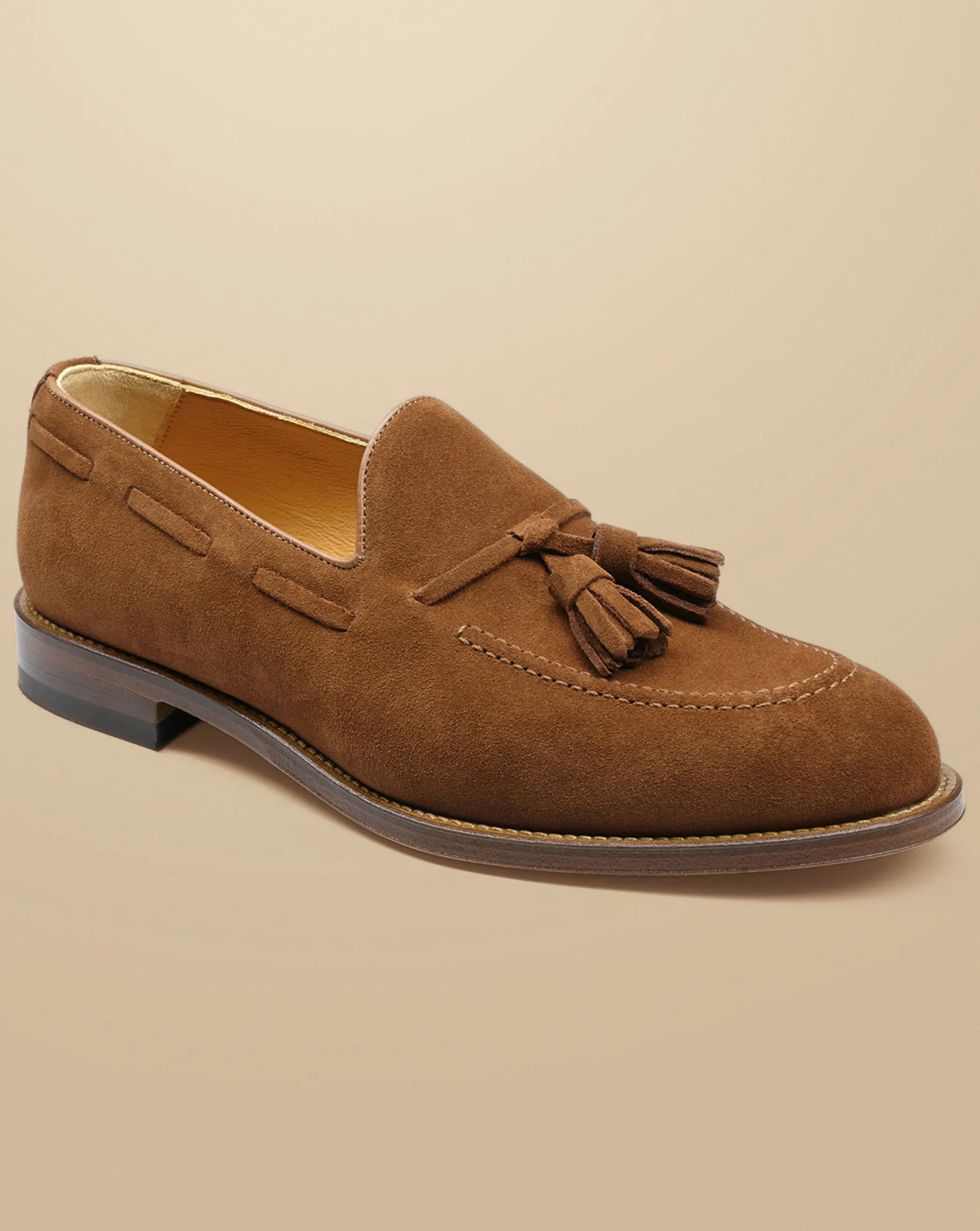 Loafers|Races<Charles Tyrwhitt Suede Tassel Loafers - Chestnut Brown