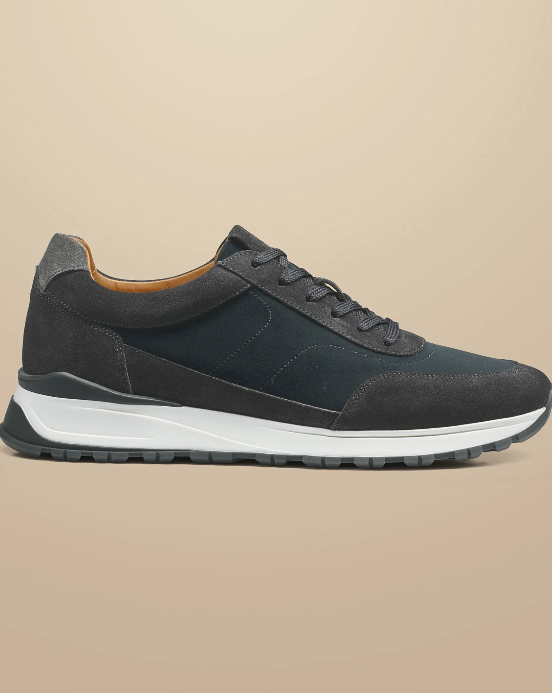 Sneakers<Charles Tyrwhitt Suede Textile Sneakers - Grey