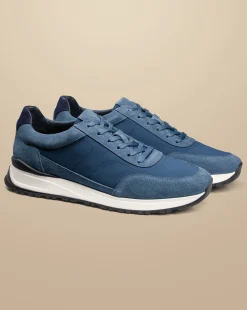 Sneakers|Blue Shoes<Charles Tyrwhitt Suede Textile Sneakers - Ocean Blue