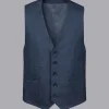 Vests<Charles Tyrwhitt Texture Suit Vest - Denim Blue