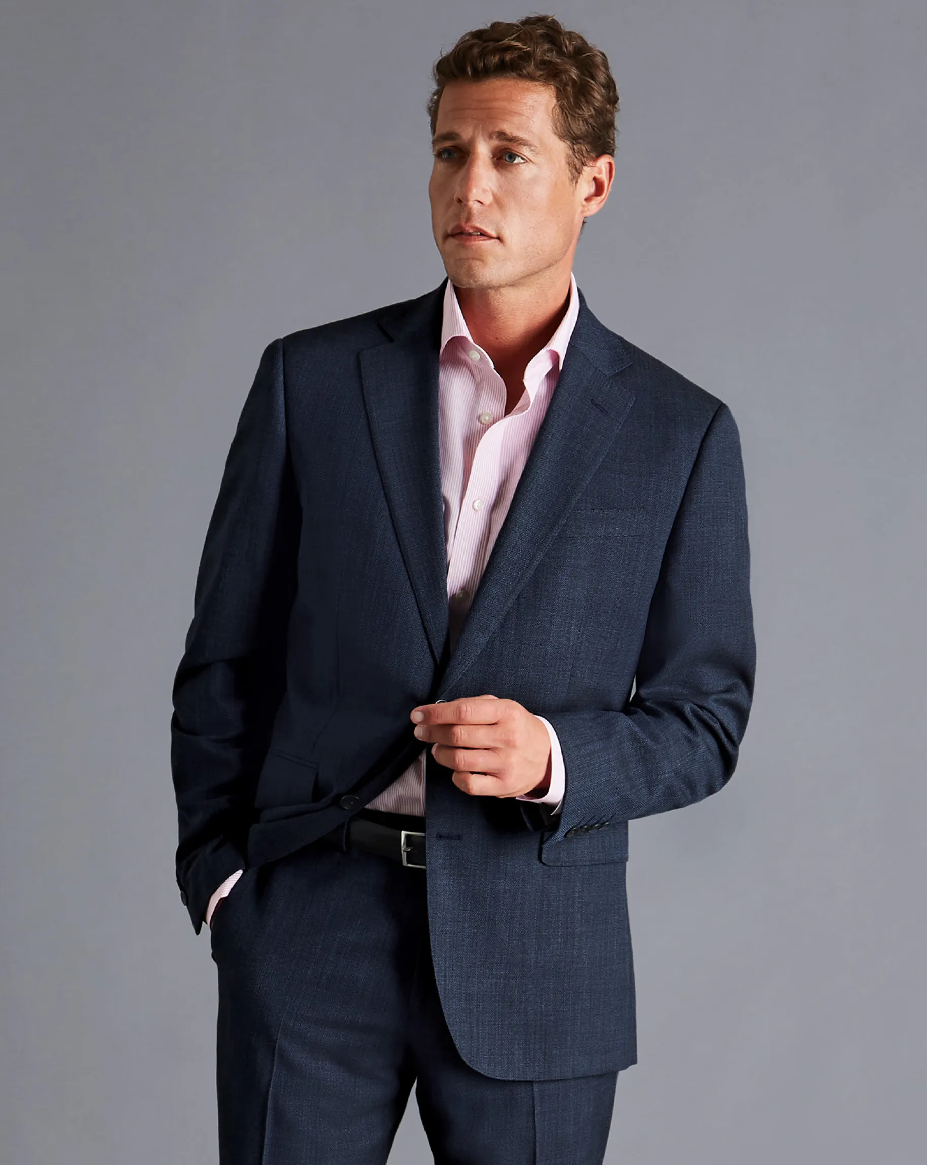 Suit Jackets|Blazers<Charles Tyrwhitt Textured Business Suit Jacket - Denim Blue