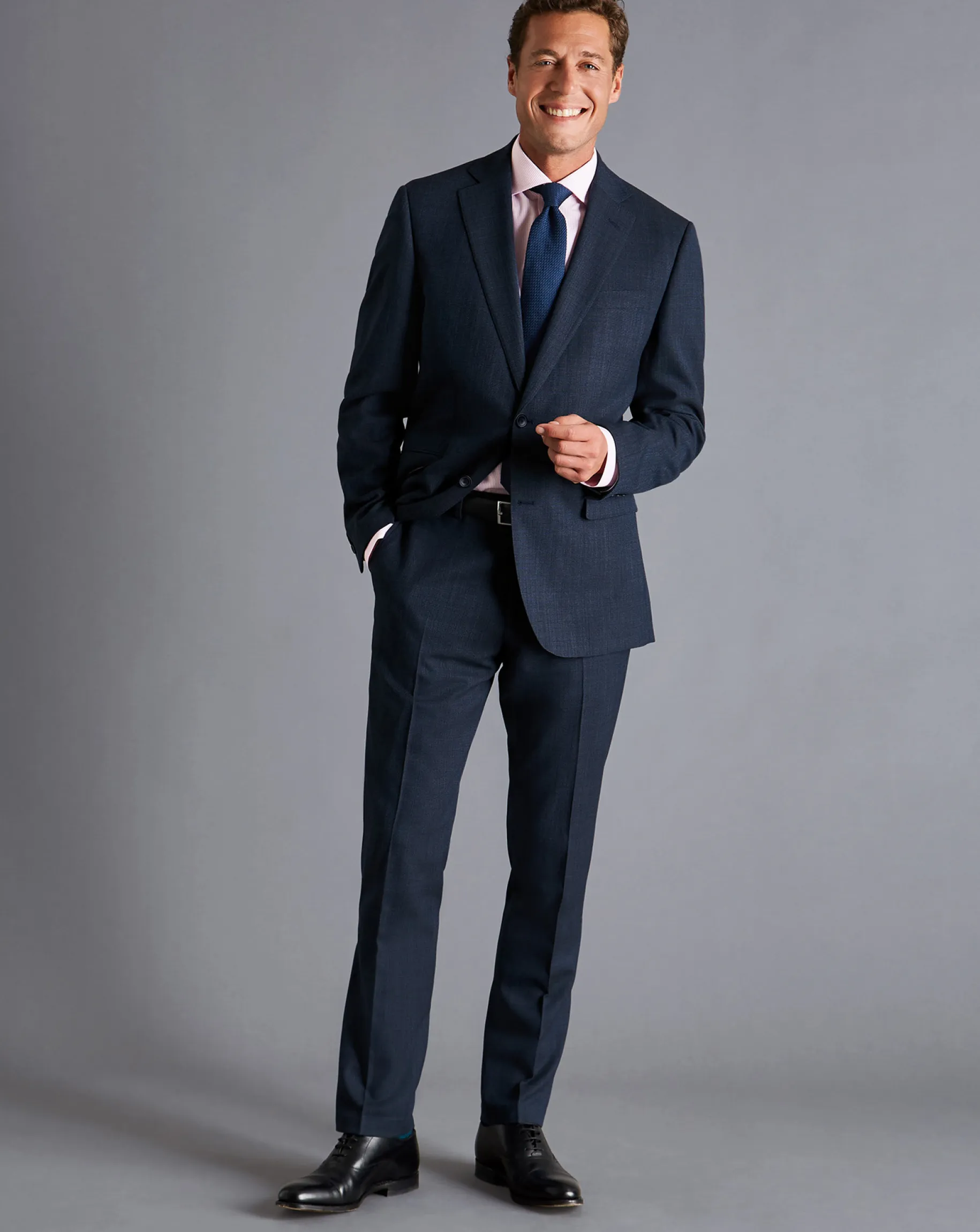 Suit Jackets|Blazers<Charles Tyrwhitt Textured Business Suit Jacket - Denim Blue