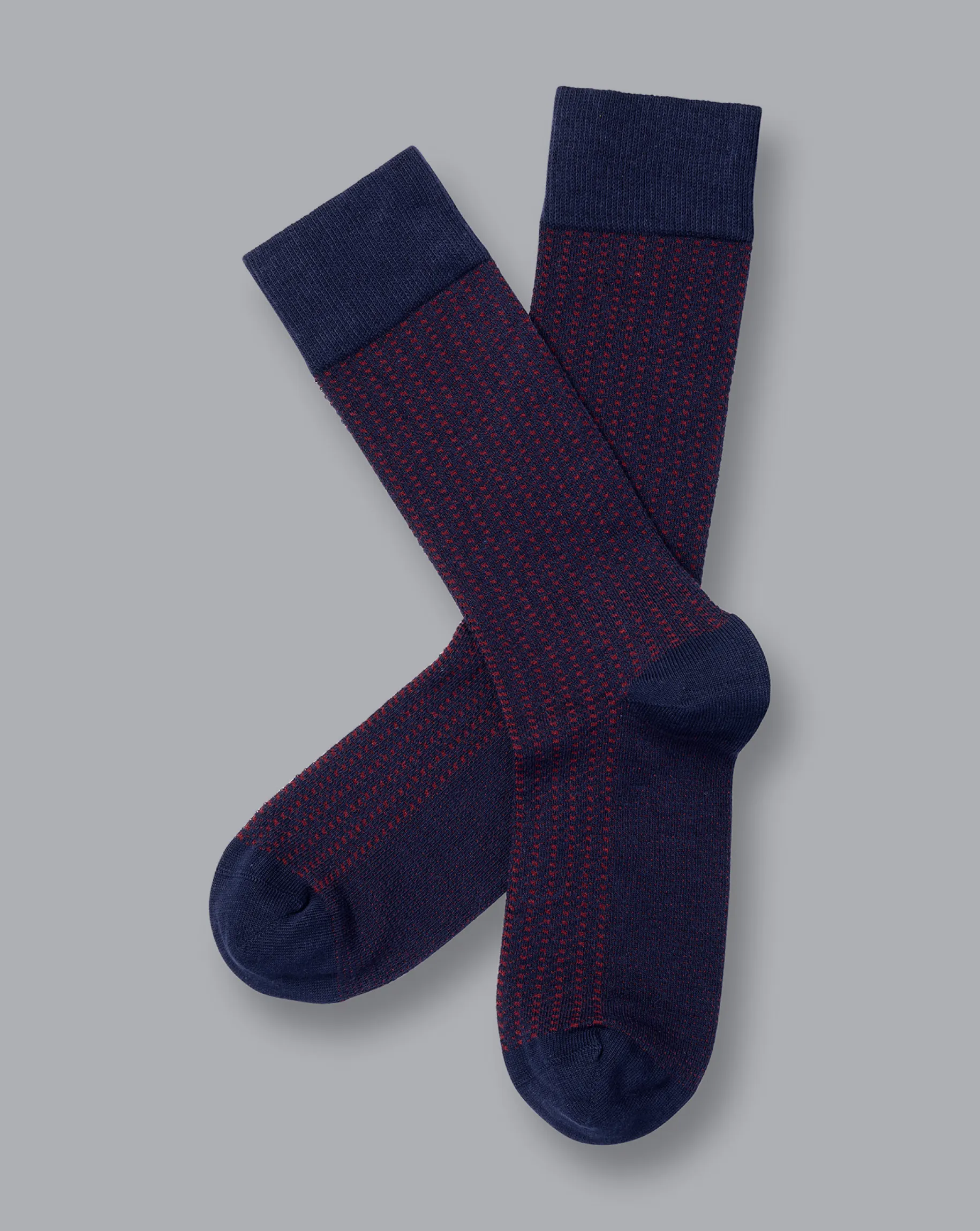 Accessories<Charles Tyrwhitt Textured Socks - French Blue & Maroon