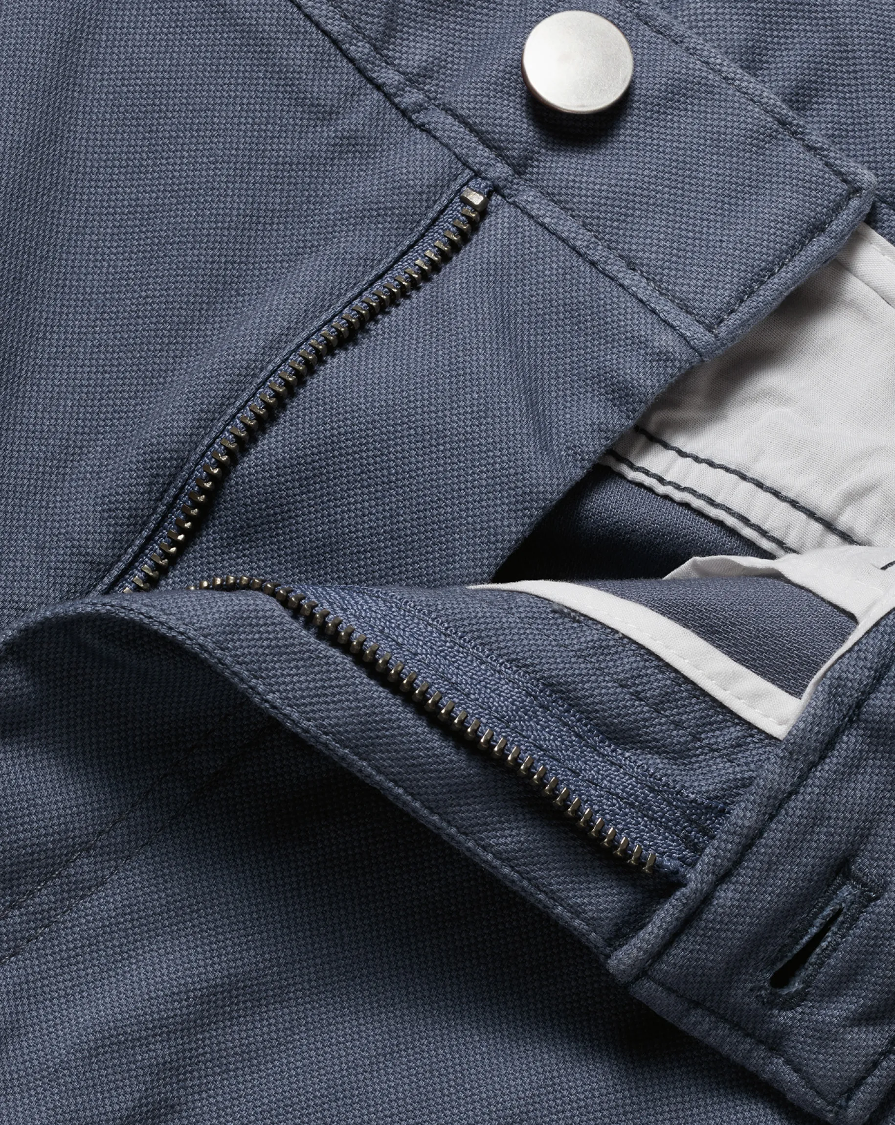 Pants & Shorts<Charles Tyrwhitt Textured Washed 5-Pocket Pants - Denim Blue