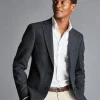 Coats & Jackets|Blazers<Charles Tyrwhitt Textured Wool Windowpane Check Jacket - Denim Blue