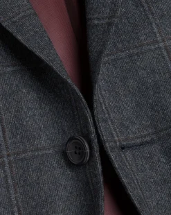 Coats & Jackets|Blazers<Charles Tyrwhitt Textured Wool Windowpane Check Jacket - Denim Blue