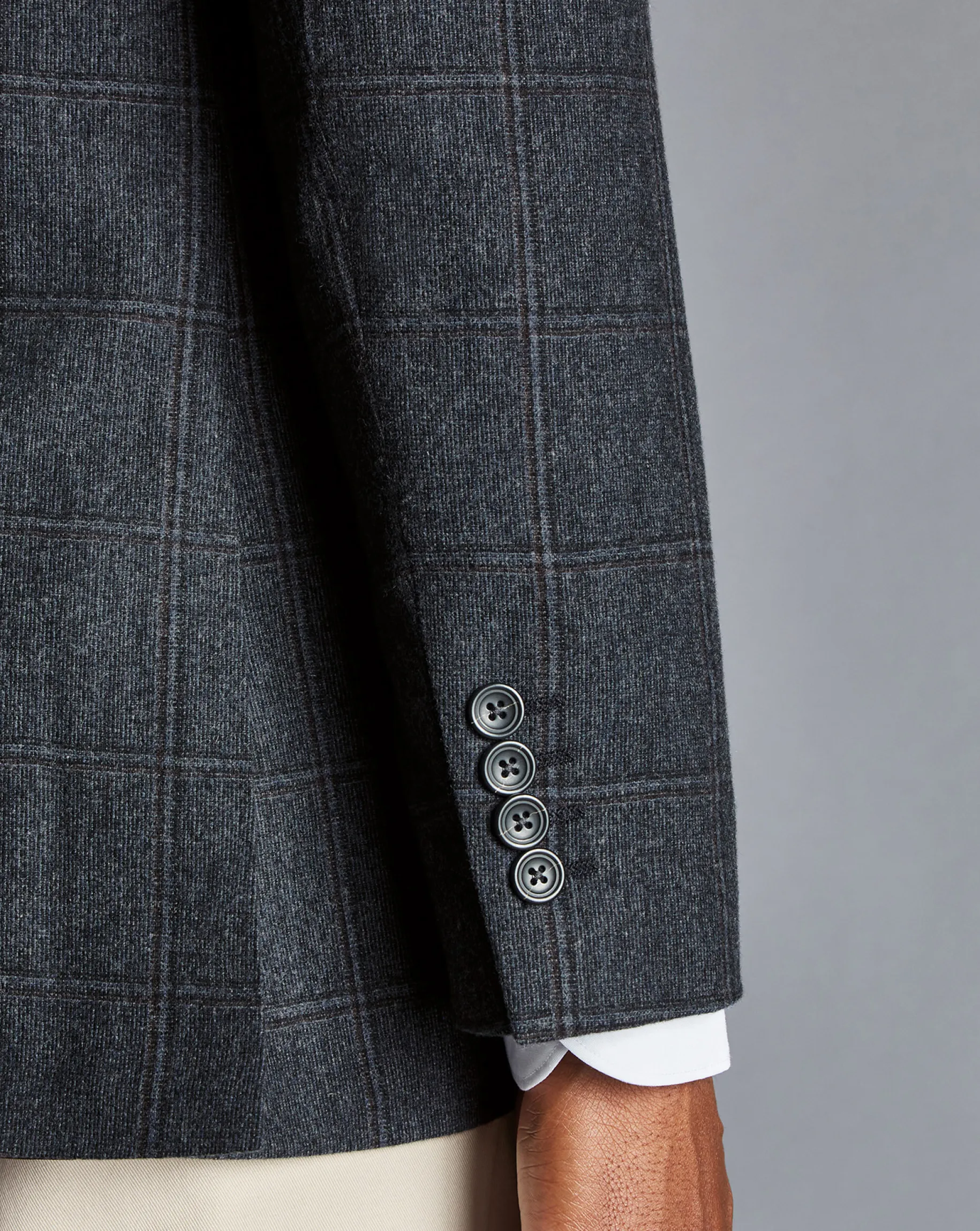Coats & Jackets|Blazers<Charles Tyrwhitt Textured Wool Windowpane Check Jacket - Denim Blue