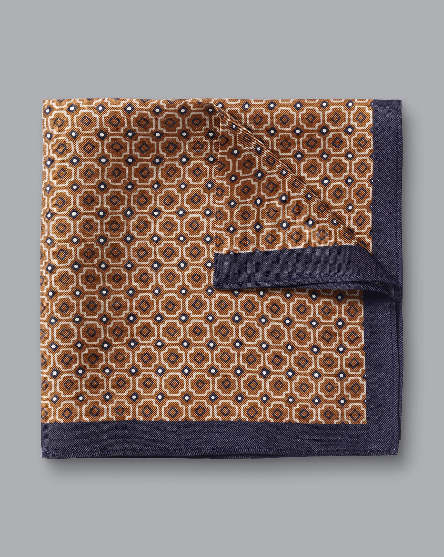Pocket Squares<Charles Tyrwhitt Tile Print Silk Pocket Square - Camel
