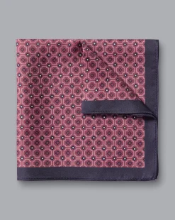 Accessories<Charles Tyrwhitt Tile Print Silk Pocket Square - Claret Pink