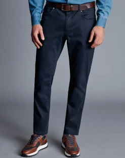 Seasonal Looks|Pants & Shorts<Charles Tyrwhitt Twill 5 Pocket Jeans - Dark Navy