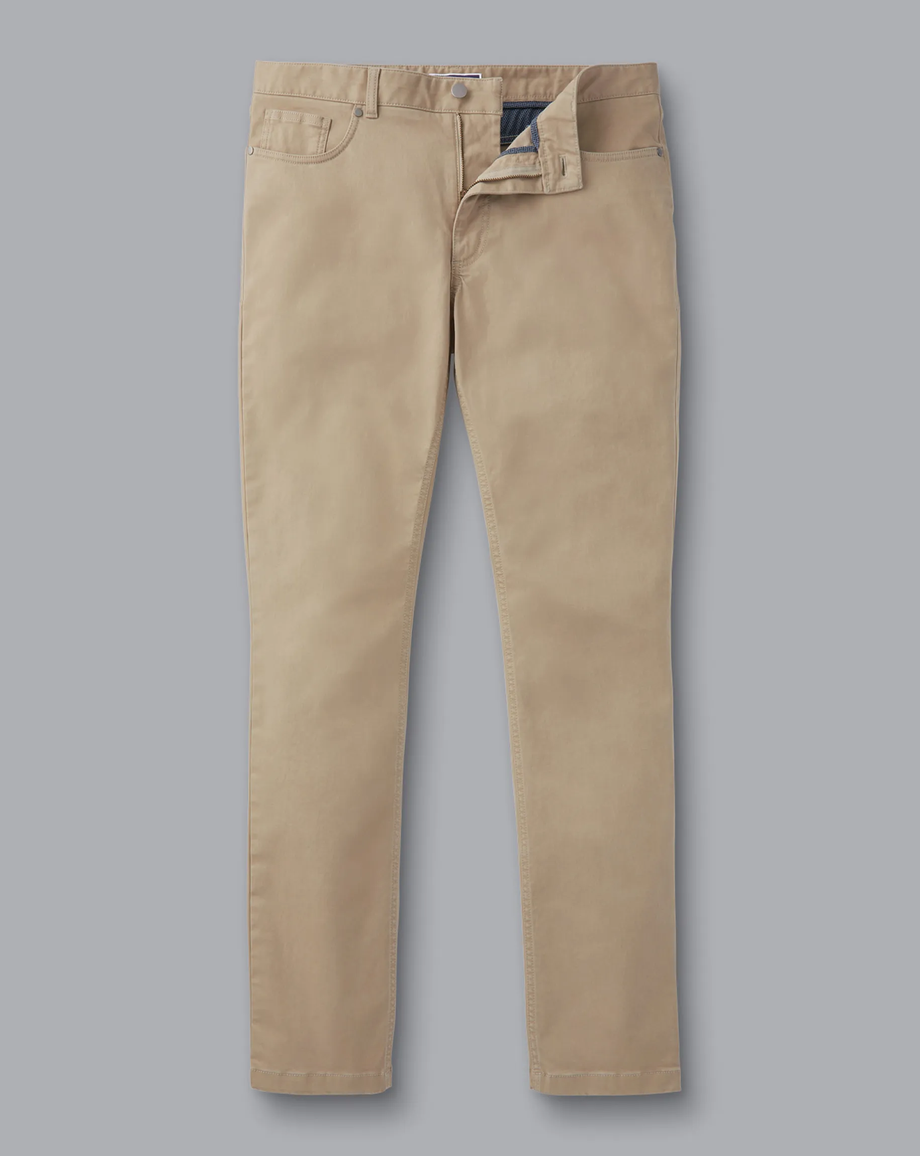 Pants & Shorts<Charles Tyrwhitt Twill 5 Pocket Jeans - Oatmeal