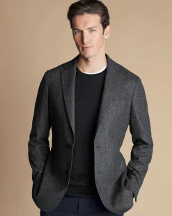 Blazers<Charles Tyrwhitt Twill Wool Jacket - Grey Charcoal