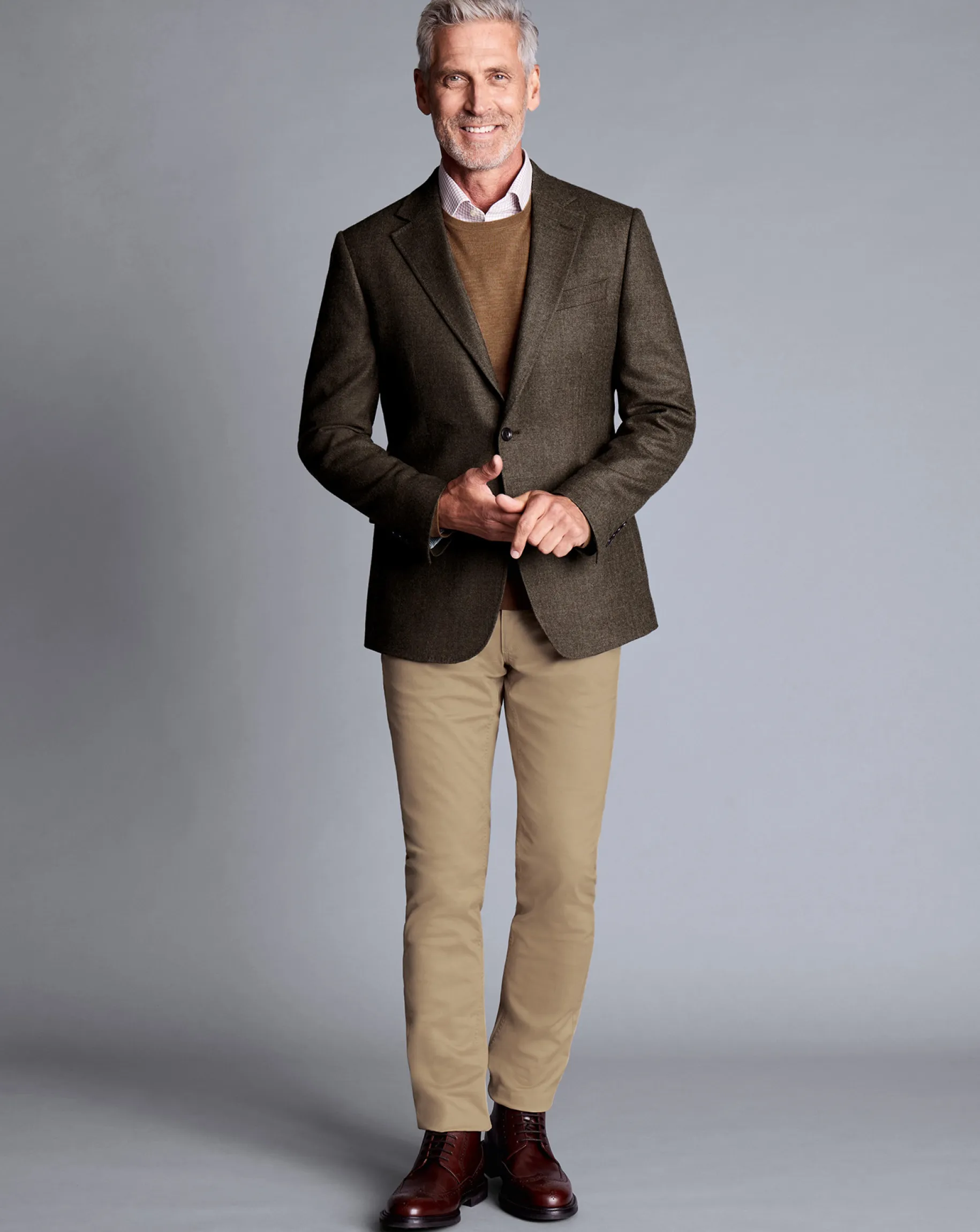 Brown|Blazers<Charles Tyrwhitt Twill Wool Jacket - Mocha