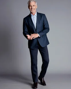Blazers|Navy<Charles Tyrwhitt Twill Wool Jacket - Navy
