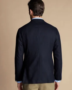 Blazers|Navy<Charles Tyrwhitt Twill Wool Jacket - Navy