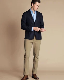 Blazers|Navy<Charles Tyrwhitt Twill Wool Jacket - Navy