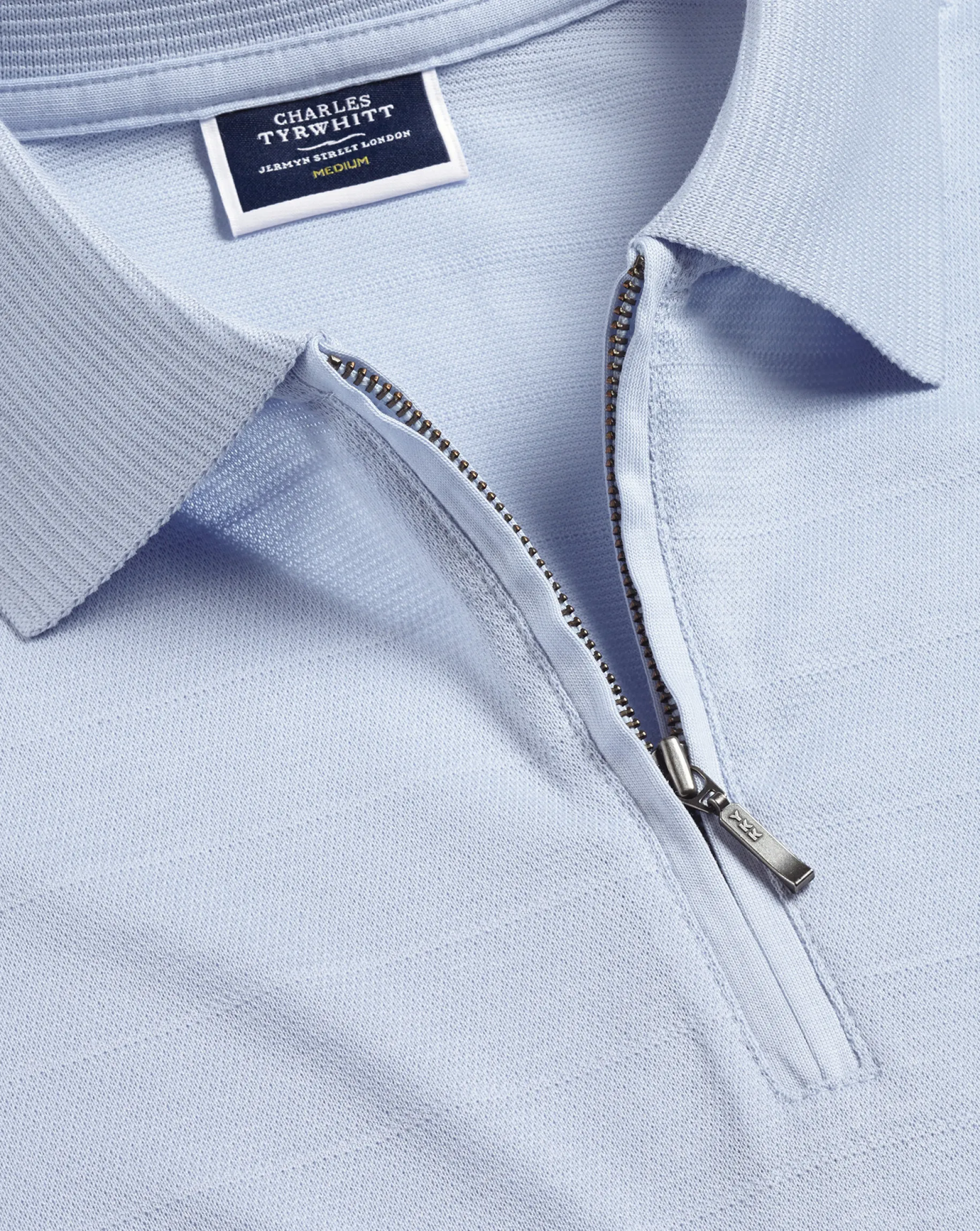 Shirt Sale|Polos<Charles Tyrwhitt Tyrwhitt Cool Quarter Zip Polo - Light Blue