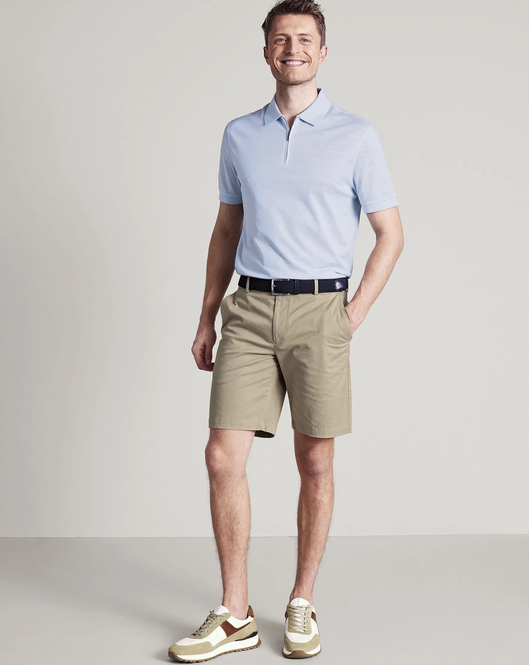 Shirt Sale|Polos<Charles Tyrwhitt Tyrwhitt Cool Quarter Zip Polo - Light Blue