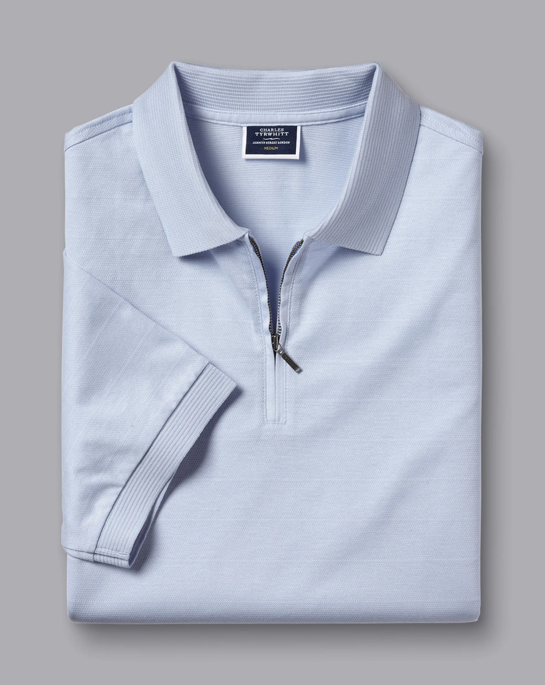 Shirt Sale|Polos<Charles Tyrwhitt Tyrwhitt Cool Quarter Zip Polo - Light Blue