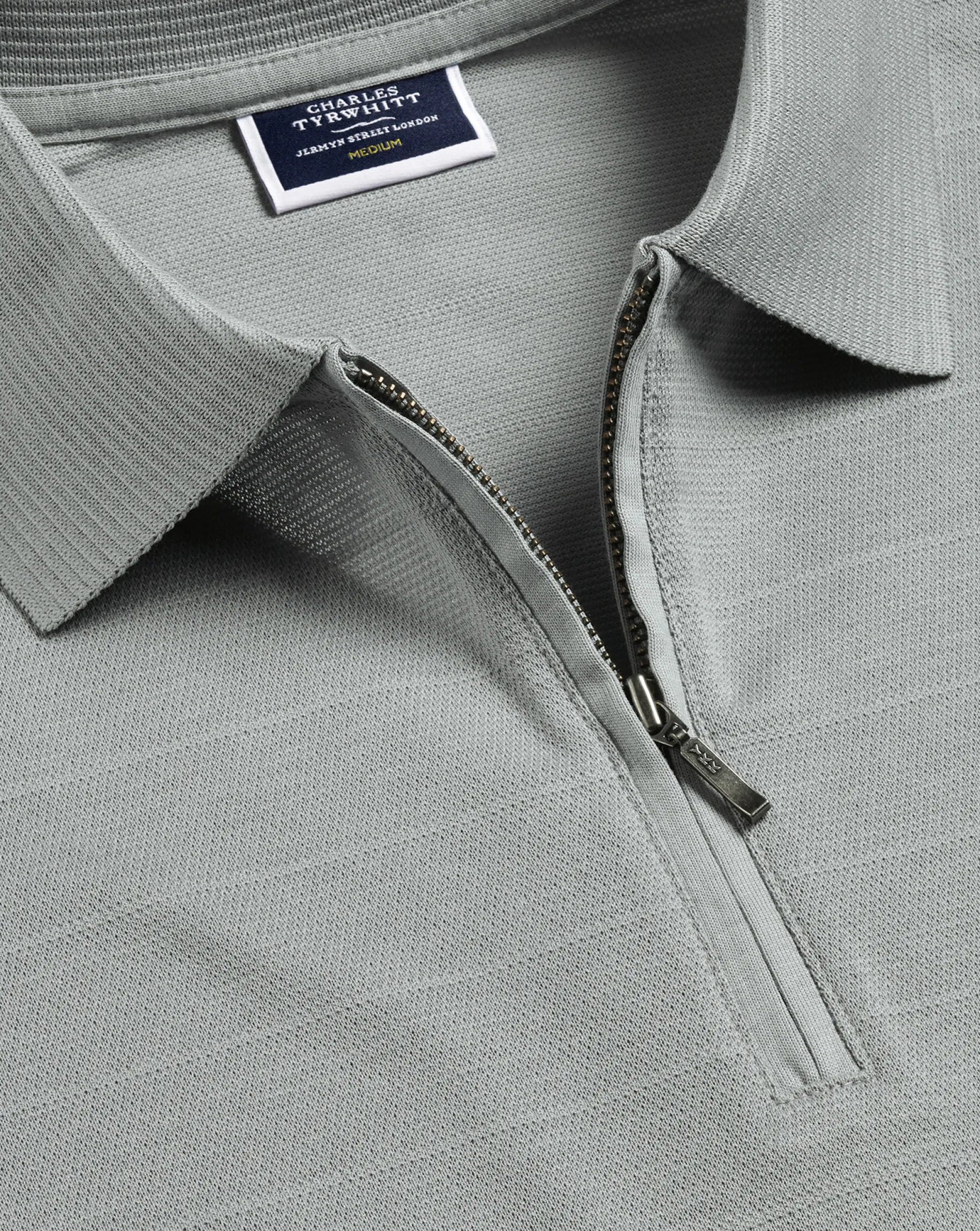 Shirt Sale|Polos<Charles Tyrwhitt Tyrwhitt Cool Quarter Zip Polo - Light Grey