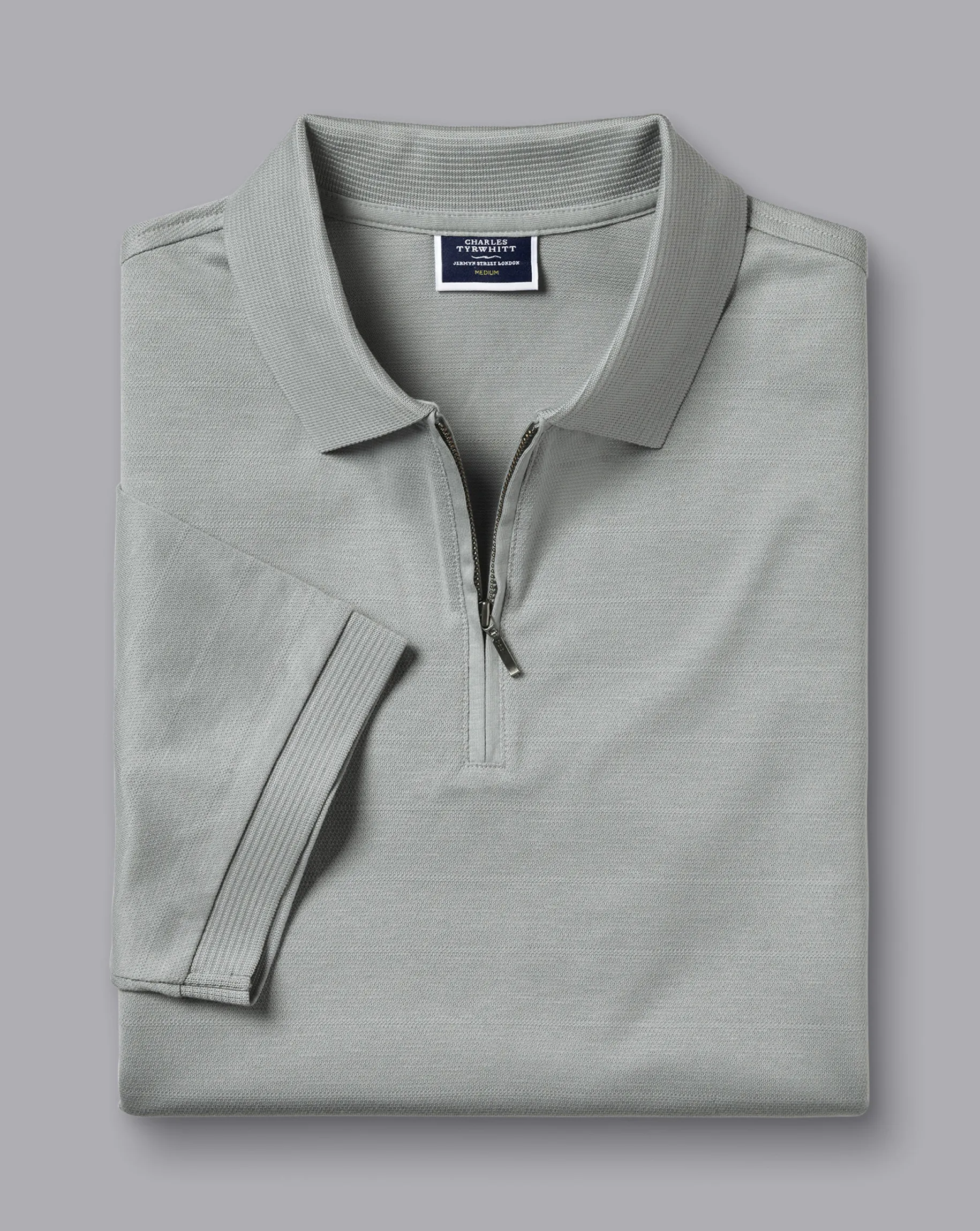 Shirt Sale|Polos<Charles Tyrwhitt Tyrwhitt Cool Quarter Zip Polo - Light Grey