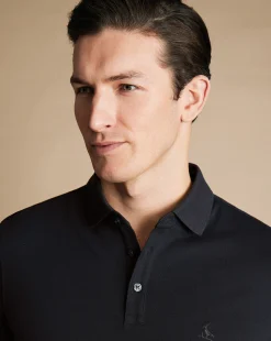 Golf polos|Black<Charles Tyrwhitt Tyrwhitt Pique Polo - Black
