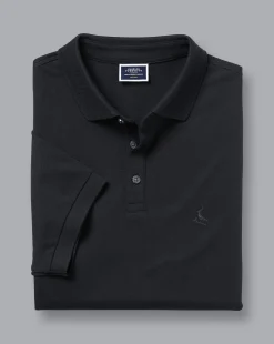 Golf polos|Black<Charles Tyrwhitt Tyrwhitt Pique Polo - Black