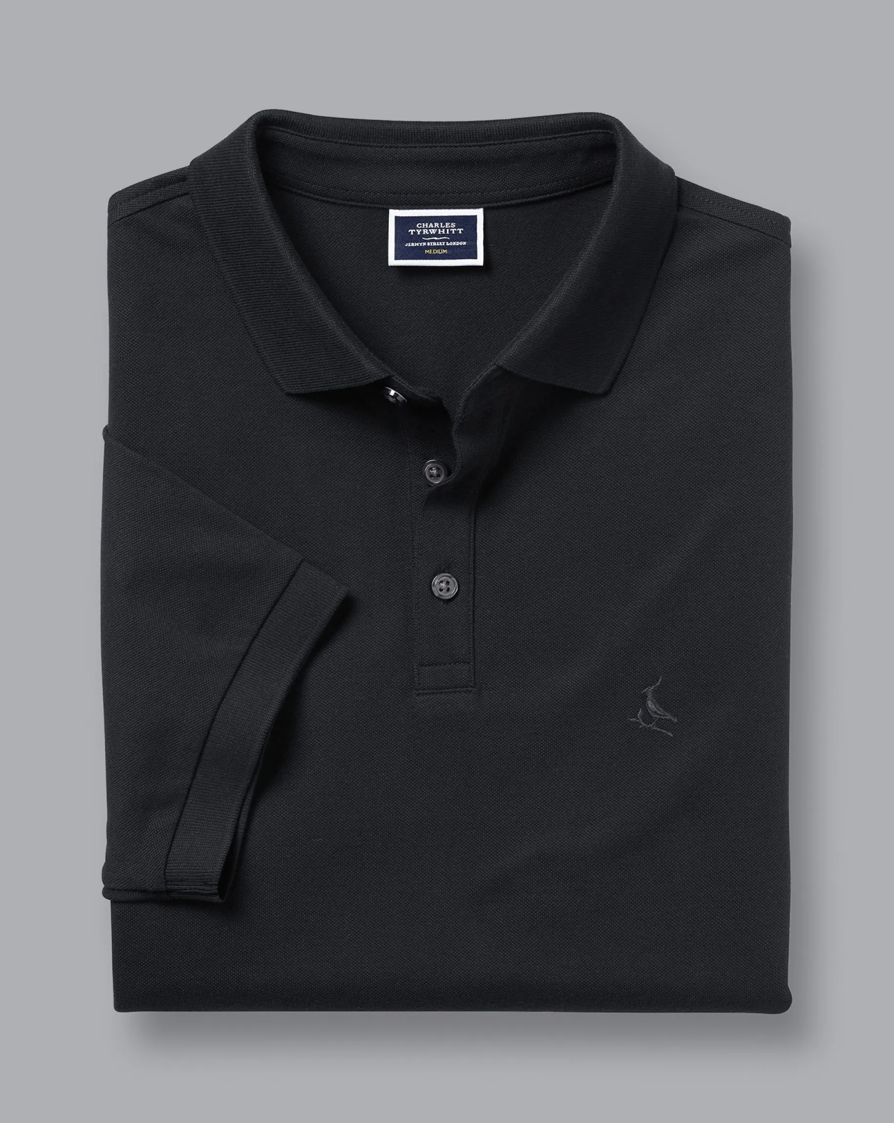 Golf polos|Black<Charles Tyrwhitt Tyrwhitt Pique Polo - Black