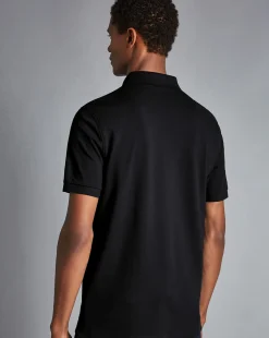 Golf polos|Black<Charles Tyrwhitt Tyrwhitt Pique Polo - Black