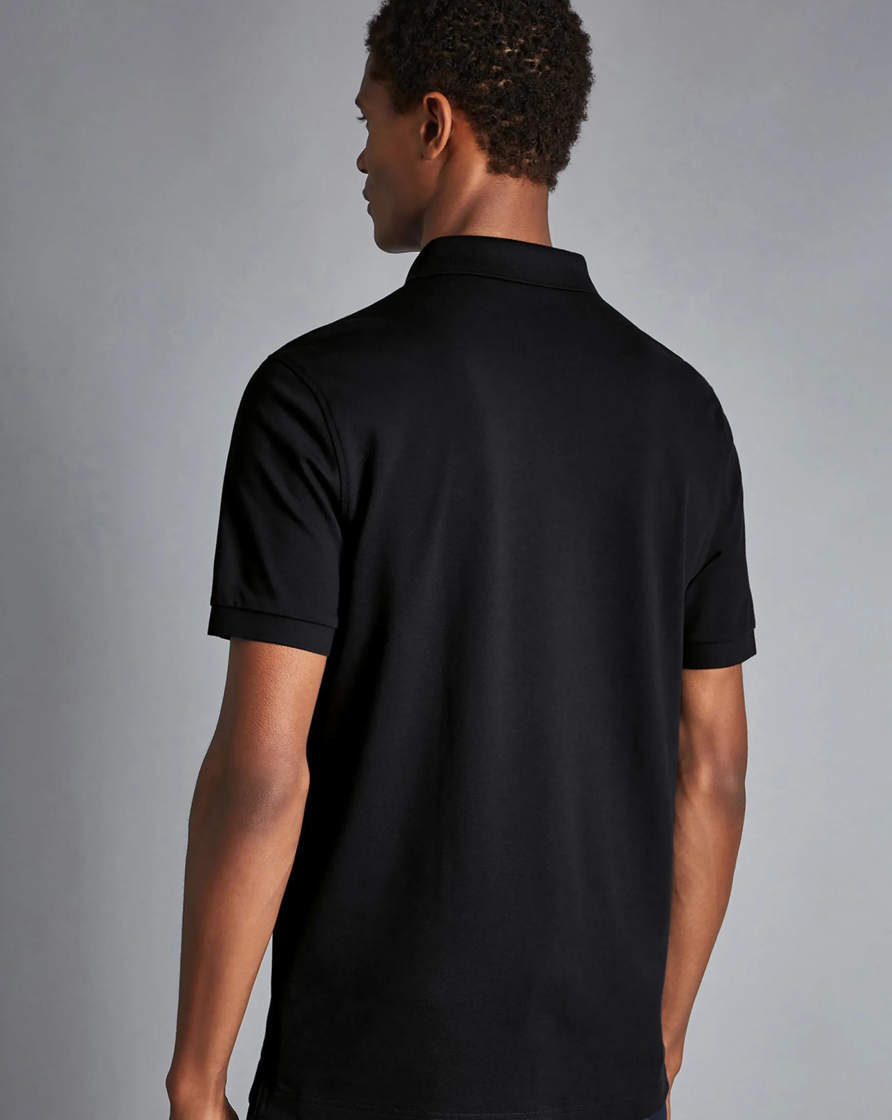 Golf polos|Black<Charles Tyrwhitt Tyrwhitt Pique Polo - Black