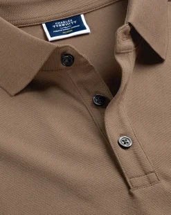 Golf polos|Short Sleeve polos<Charles Tyrwhitt Tyrwhitt Pique Polo - Camel