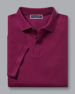 Pink Shirts|Short Sleeve polos<Charles Tyrwhitt Tyrwhitt Pique Polo - Dark Pink