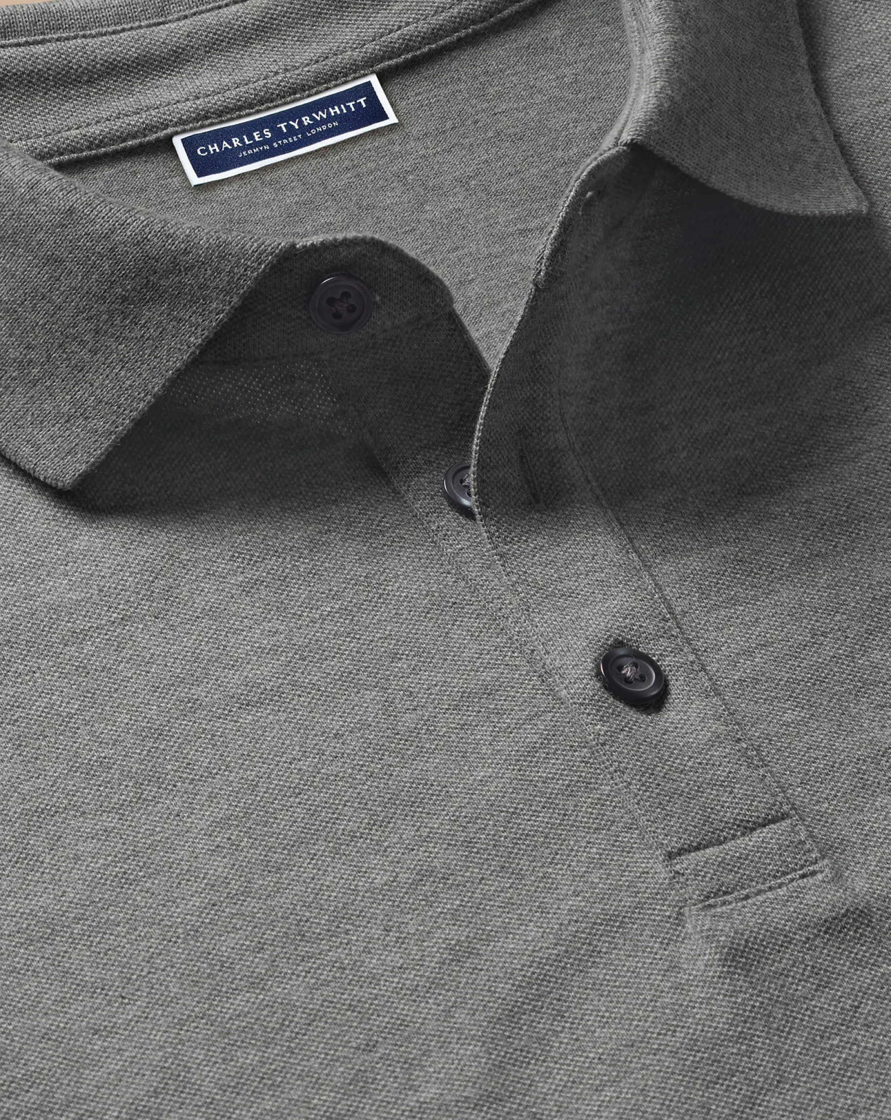 Golf polos|Grey<Charles Tyrwhitt Tyrwhitt Pique Polo - Grey